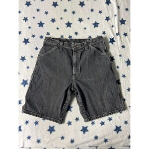 Wrangler Carpenter Denim Shorts Men's 34 Gray Utility Workwear Heavy Duty